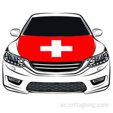 Världscupen 100 * 150cm Switzerlan Flag Car Hood flagga Högelastiskt tyg